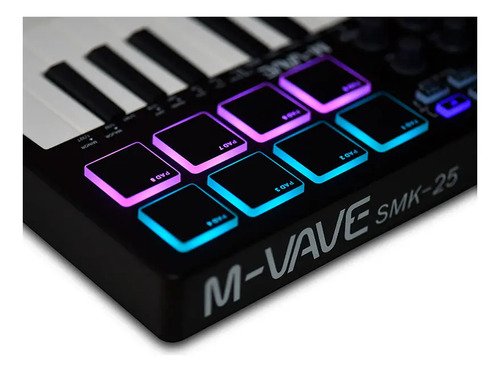 Teclado Controlador MIDI M-Vave SMK-25 25 Teclas 8 Pads Bluetooth