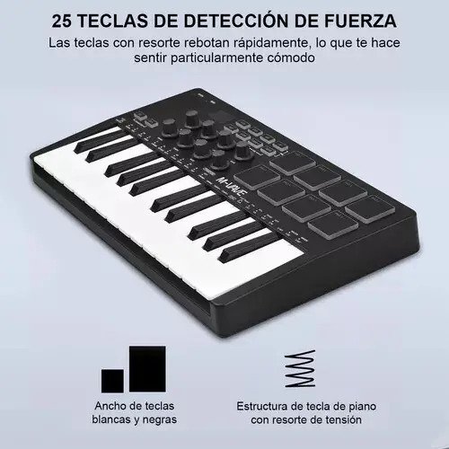 Teclado Controlador MIDI M-Vave SMK-25 25 Teclas 8 Pads Bluetooth