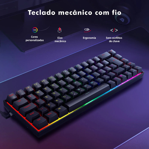 Teclado E-coibeu Wkpc-j686 Rgb Qwerty Switch Red