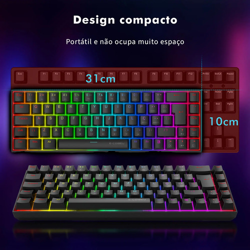 Teclado E-coibeu Wkpc-j686 Rgb Qwerty Switch Red