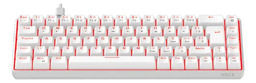 Teclado mecanico gamer hyrax thunder pro 65 led red huano