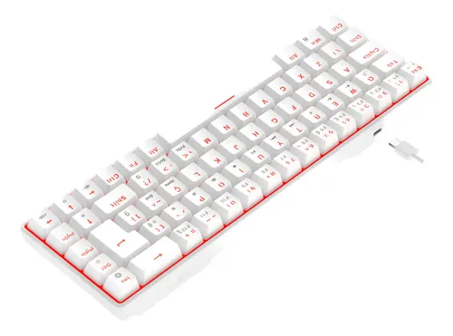 Teclado Mecânico Gamer Hyrax Thunder Pro 65%, Led Red, Huano