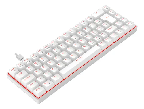 Teclado Mecânico Gamer Hyrax Thunder Pro 65%, Led Red, Huano