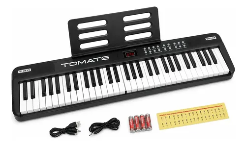 Teclado musical dobravel piano digital portatil 61 teclas