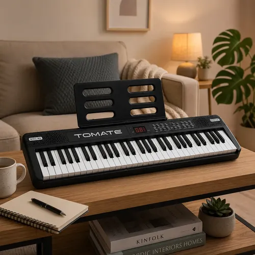 Teclado Musical Dobrável Piano Digital Portátil 61 Teclas