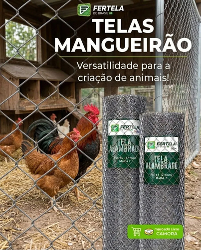 Tela Alambrado 1,50 Altura X 25 Metros Malha 7 Cm Fio 14
