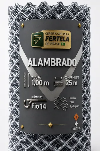 Tela de alambrado 100 x 25 fio 14 promocao limitada malha 8