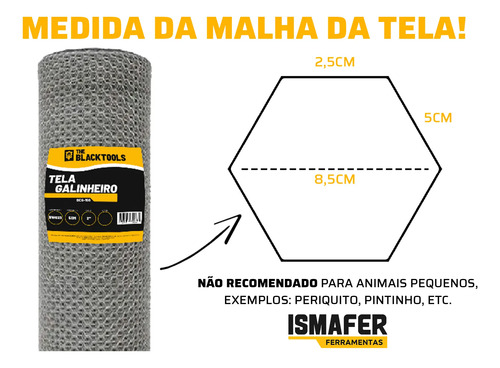 Tela De Arame Fio 23 1,80x50m Galvanizado P/ Galinheiro
