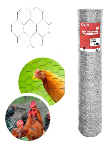 Tela galinheiro galvanizada protecao cercado 150x50 metros
