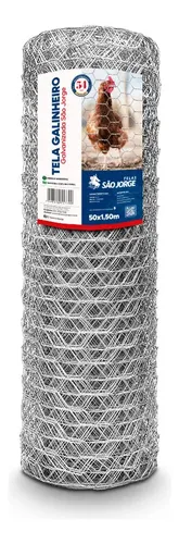 Tela hexagonal galinheiro f23 50x15m horta telas sao jorge