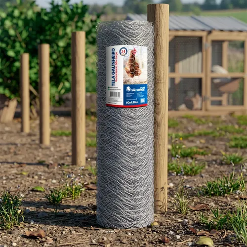 Tela Hexagonal Galinheiro F23 50x1,5m Horta Telas São Jorge