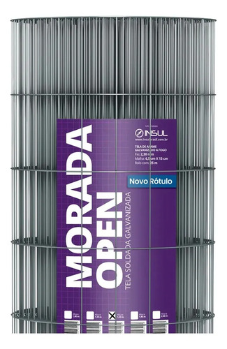 Tela Soldada Morada Leve Fio 2,30mm 6,5x15 Rolo 25m X 1,80
