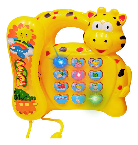 Telefone educativo infantil musical 99 toys girafa luzes som