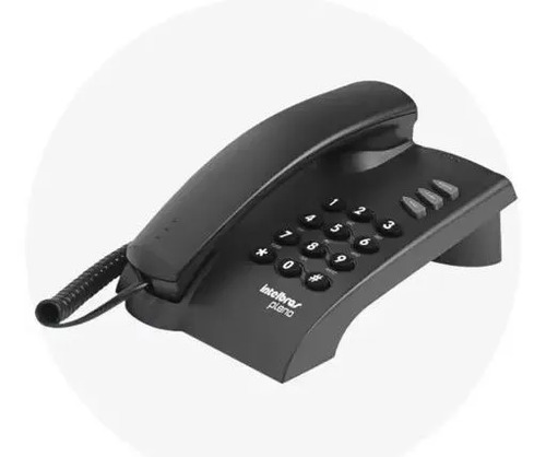 Telefone pleno intelbras com fio preto