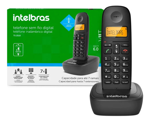 Telefone sem fio digital intelbras ts 2510 com identificador