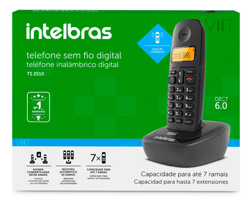 Telefone Sem Fio Digital Intelbras Ts 2510 Com Identificador