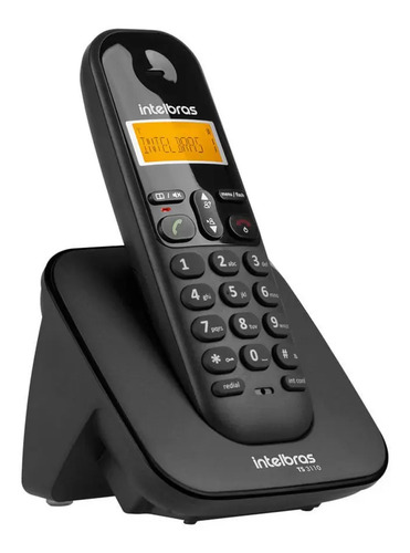 Telefone Sem Fio Intelbras Ts 3110 Preto Visor Luminoso Com Identificação de Chamadas