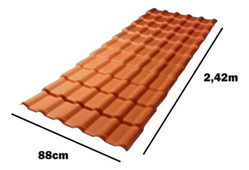 Telha pvc plan precon 242x088m terracota