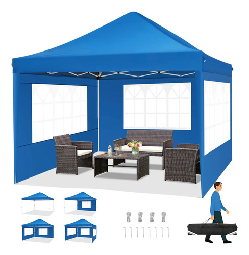 Tenda gazebo dobravel sanfonada com parede lateral 3x3m
