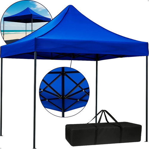 Tenda gazebo marqs dobravel articulavel 3x3 metros azul barr