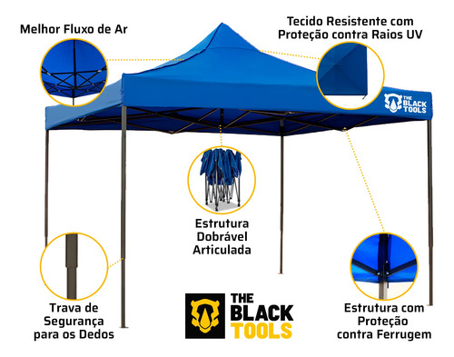 Tenda Sanfonada Proteção Uv 3x3m Gazebo Ajustável C/ Bolsa