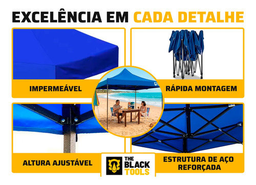 Tenda Sanfonada Proteção Uv 3x3m Gazebo Ajustável C/ Bolsa