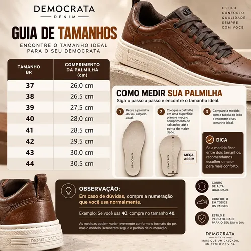 Tenis Democrata Jake Sapatenis Sneakers Casual 100% Couro