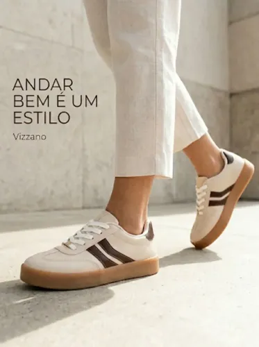 Tenis Feminino Casual Vizzano Samba Flataform Conforto Leve