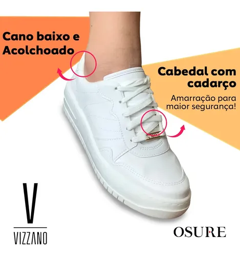 Tênis Vizzano Casual Feminino Plataforma Leve Ultra Conforto