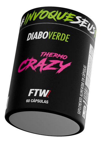 Termogênico Thermo Crazy Pote 60 cáps FTW - DIABO VERDE