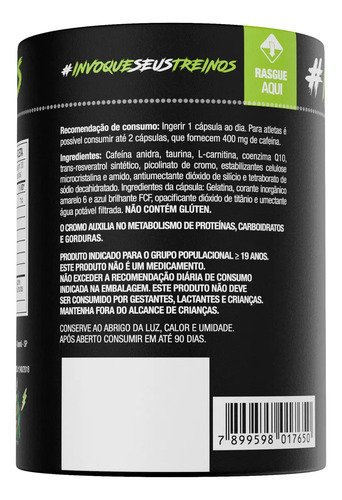 Termogênico Thermo Crazy Pote 60 cáps FTW - DIABO VERDE