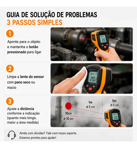 Termômetro Culinário Laser Infravermelho Para Fritura e Assados até 400°C - Marca Blackone