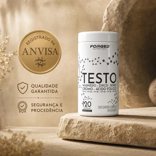 Testo Forged - Zinco, Magnésio, Boro, Cromo, Vitamina D3, B12 - Precursor Da Testo - 120 Cápsulas - Forged Nutrition