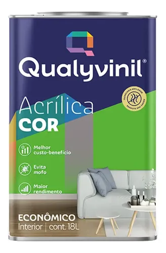 Tinta acrilica nova cores fosco mais economica