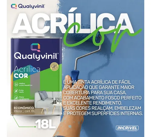 Tinta Acrilica Nova Cores Fosco Mais Econômica