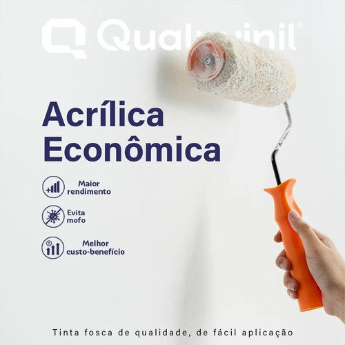 Tinta Acrílica Qualyvinil Econômica Fosca de 18 L Palha Antimofo para Interiores
