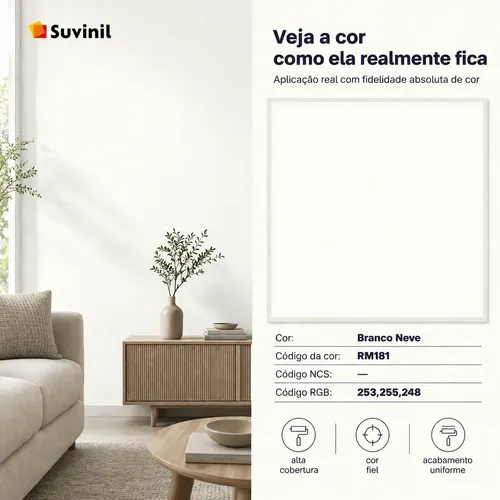 Tinta Acrílica Suvinil Standard 18l Rende E Cobre Muito