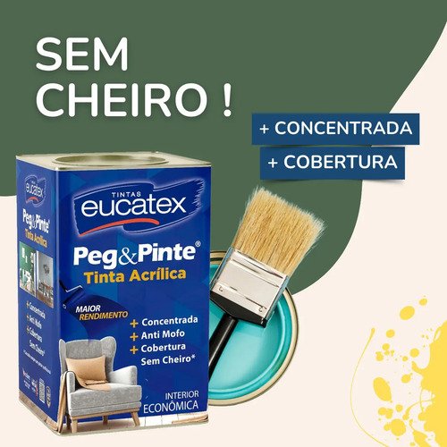 Tinta de acrilico eucatex peg e pinte com acabamento fosco d