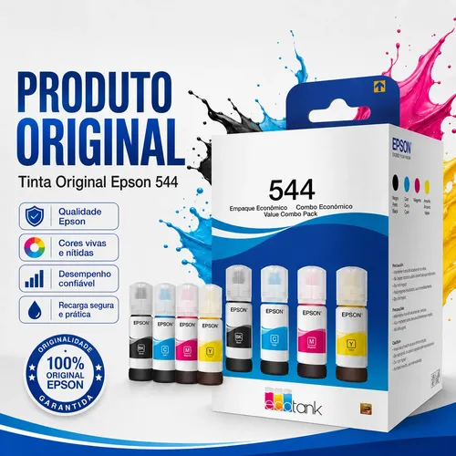 Tinta De Impressora T544 L3150 L3110 L3250 Kit 4 Cores