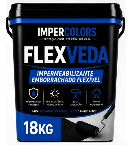 Tinta emborrachada 18kg anti infiltracao protege 100