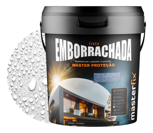 Tinta emborrachada masterfix 4kg impermeavel flexivel acabam