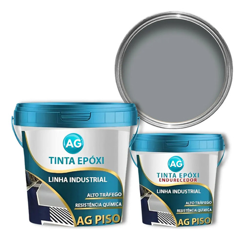 Tinta epoxi 18kg bicomponente ag cor cinza escuro ral7045