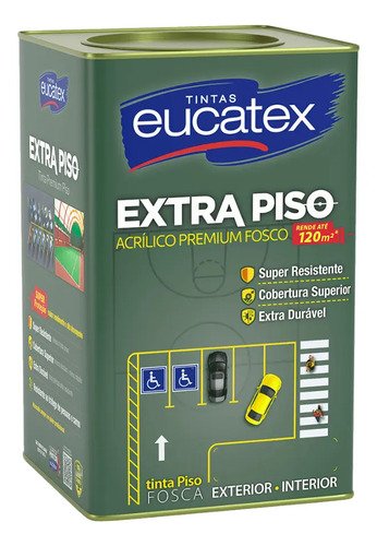 Tinta eucatex extra piso premium 18 acabamento fosco cor cin 1