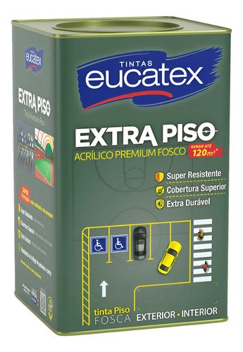Tinta eucatex extra piso premium 18 acabamento fosco cor cin