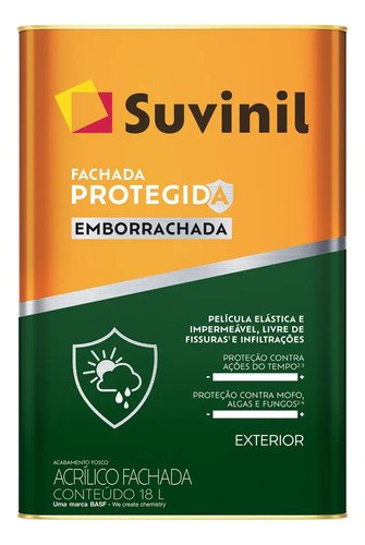 Tinta fachada protegida emborrachada branco neve 18l suvinil