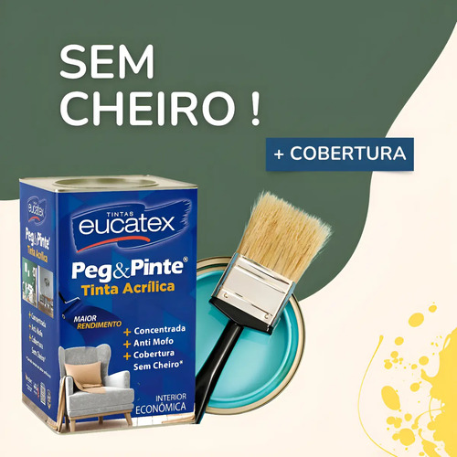 Tinta peg pinte antimofo sem cheiro cores 1 8 l eucatex acab