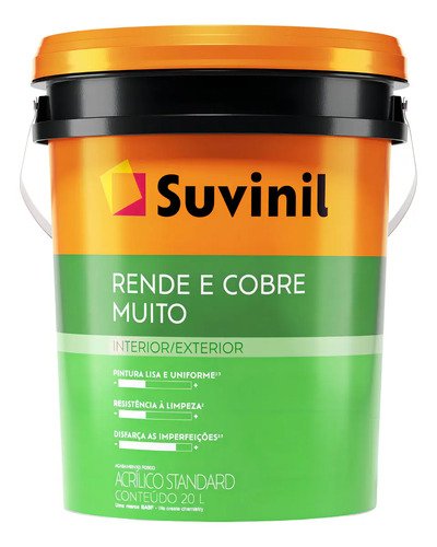 Tinta suvinil fosco branco 20l rende e cobre muito alta cobe