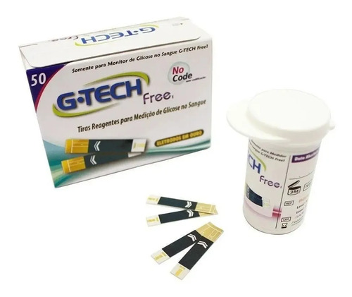 Tiras Fitas De Glicemia G-tech Free Com 50 Unidades