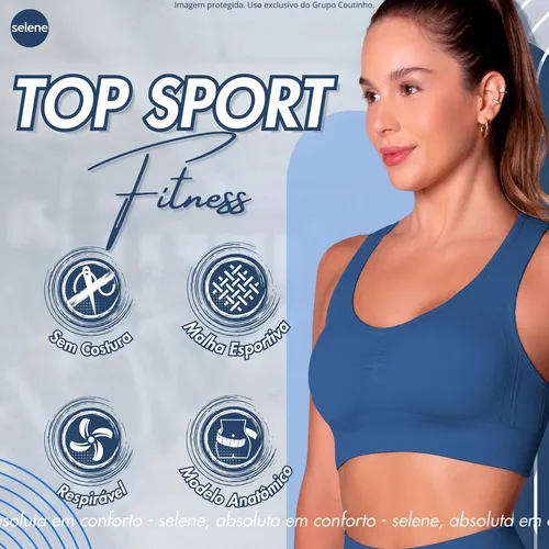 Top Academia Feminino Selene Poliamida Zero Transparência