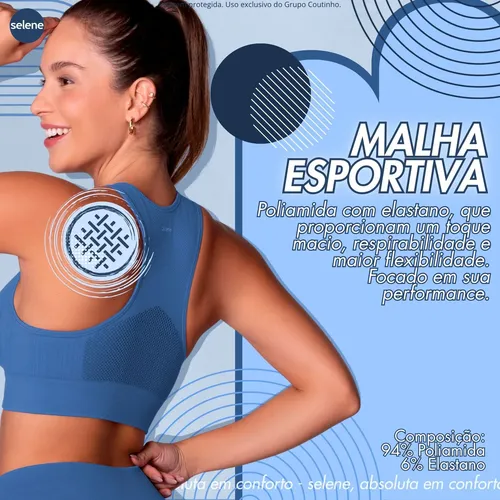 Top Academia Feminino Selene Poliamida Zero Transparência